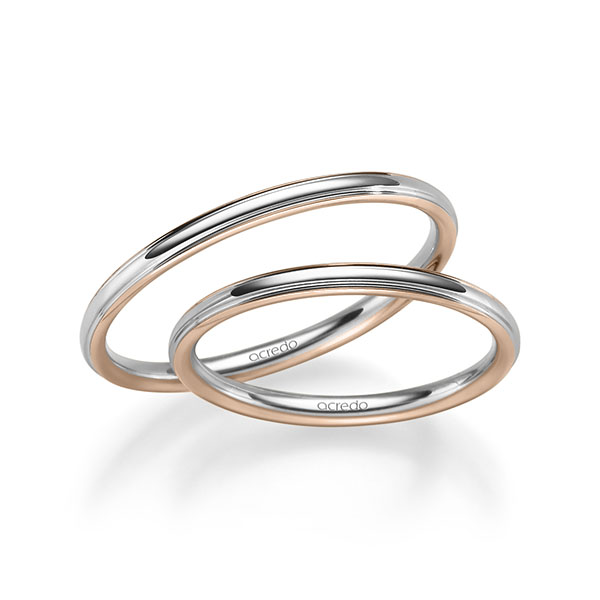 Trouwringen - Wit goud/Rood goud - S-1280-3