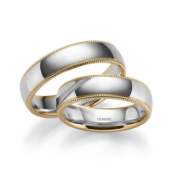 Trouwringen - Rosé goud/Wit goud - S-1277-1