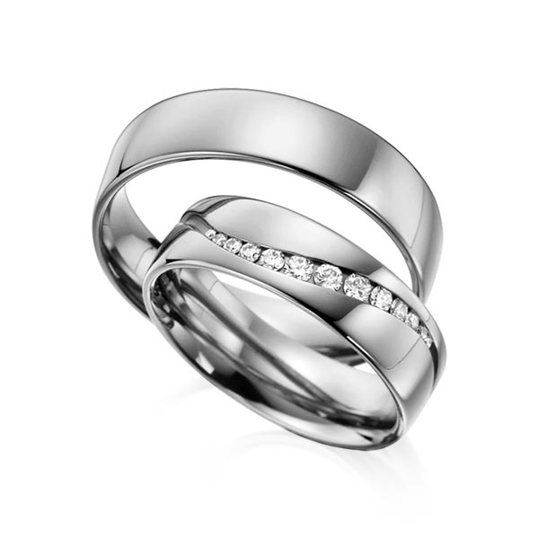 Trouwringen - Platina/Grijs goud - A-6006-2