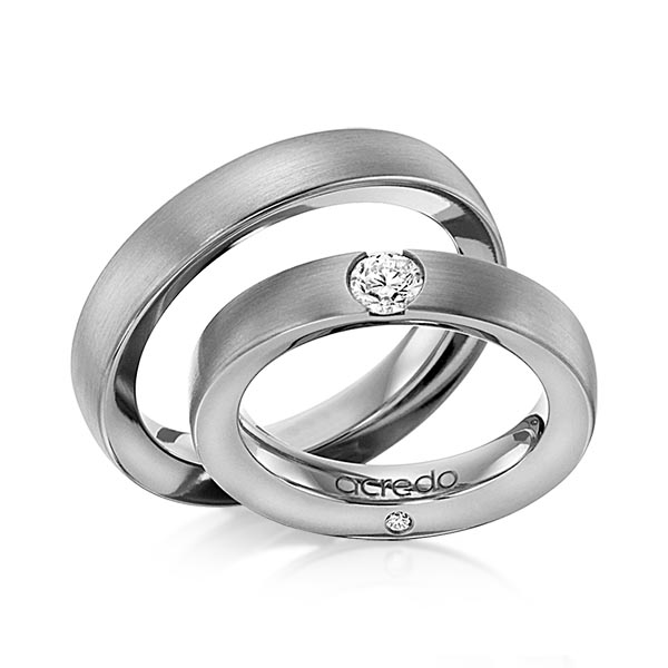 Trouwringen - Platina/Grijs goud - A-1101-4