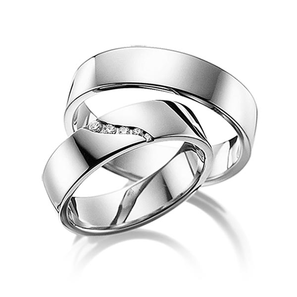 Trouwringen - Platina/Grijs goud - A-6005-2