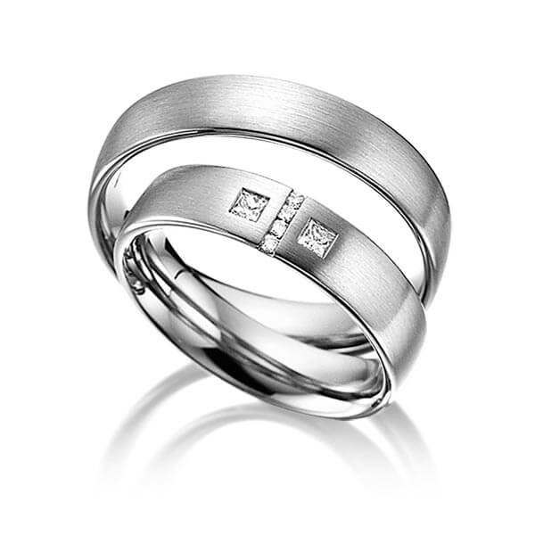 Trouwringen - Platina/Grijs goud - A-6004-2