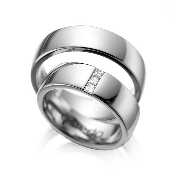 Trouwringen - Platina/Grijs goud - A-1056-2