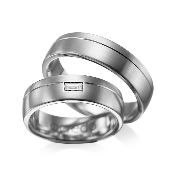 Trouwringen - Platina/Grijs goud - A-1009-5