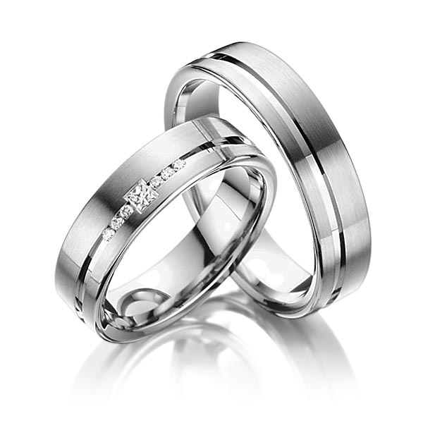 Trouwringen - Platina/Grijs goud - A-6007-2