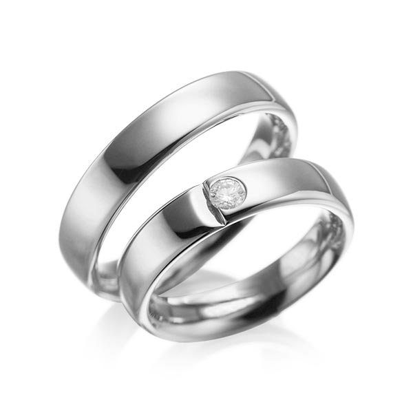 Trouwringen - Platina/Grijs goud - A-1027-2