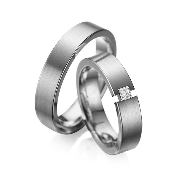 Trouwringen - Platina/Grijs goud - A-1041-5