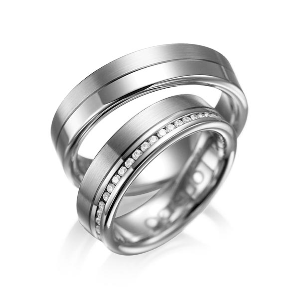 Trouwringen - Platina/Grijs goud - A-1005-5