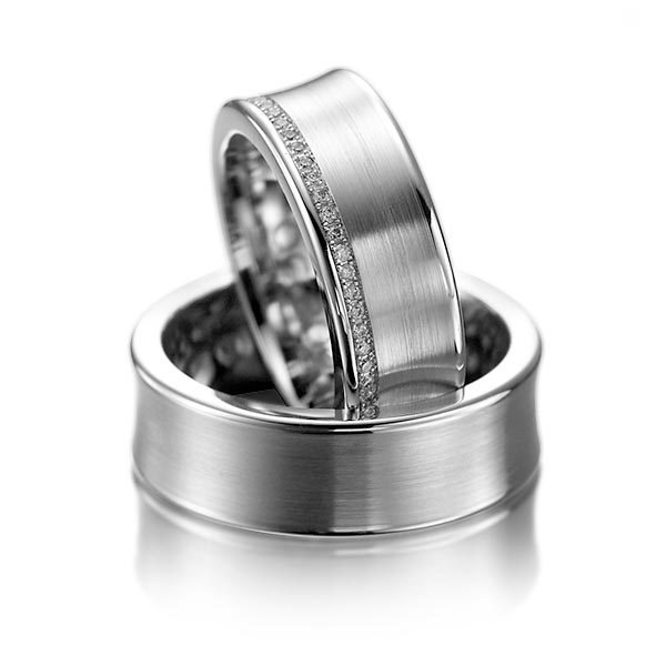 Trouwringen - Platina/Grijs goud - A-1058-2
