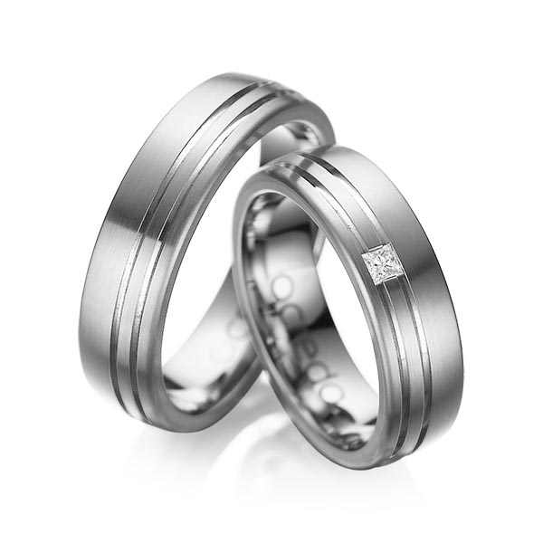 Trouwringen - Platina/Grijs goud - A-1040-5