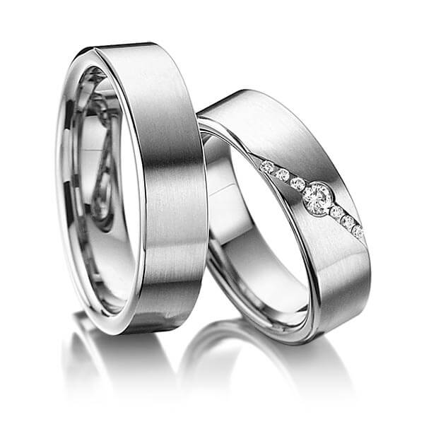 Trouwringen - Platina/Grijs goud - A-6002-2