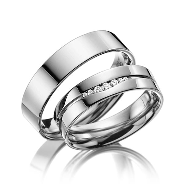 Trouwringen - Platina/Grijs goud - A-3004-6