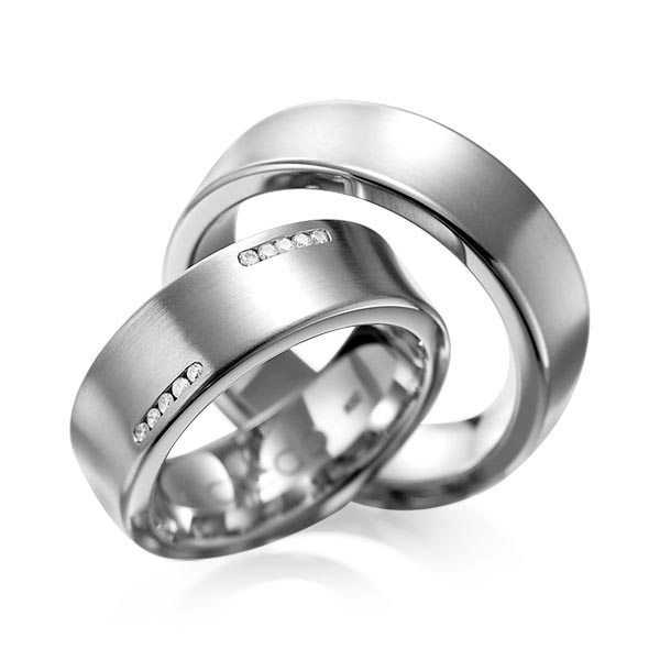 Trouwringen - Platina/Grijs goud - A-1094-5