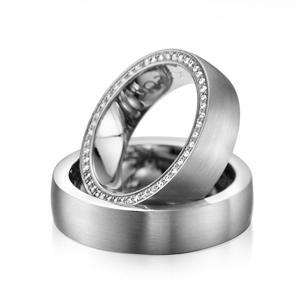 Trouwringen - Platina/Grijs goud - A-1072-5