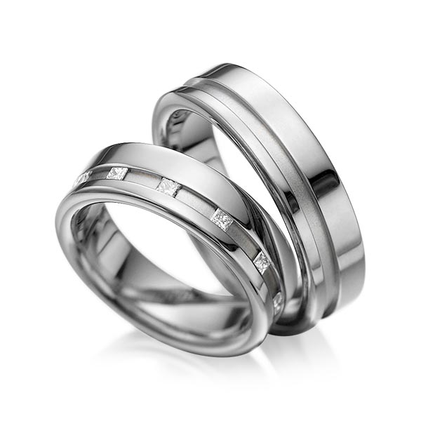 Trouwringen - Platina/Grijs goud - A-1024-5