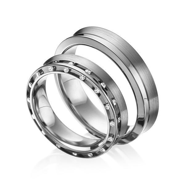 Trouwringen - Platina/Grijs goud - A-6009-2