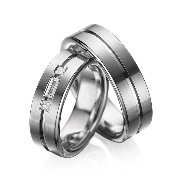 Trouwringen - Platina/Grijs goud - A-1011-5