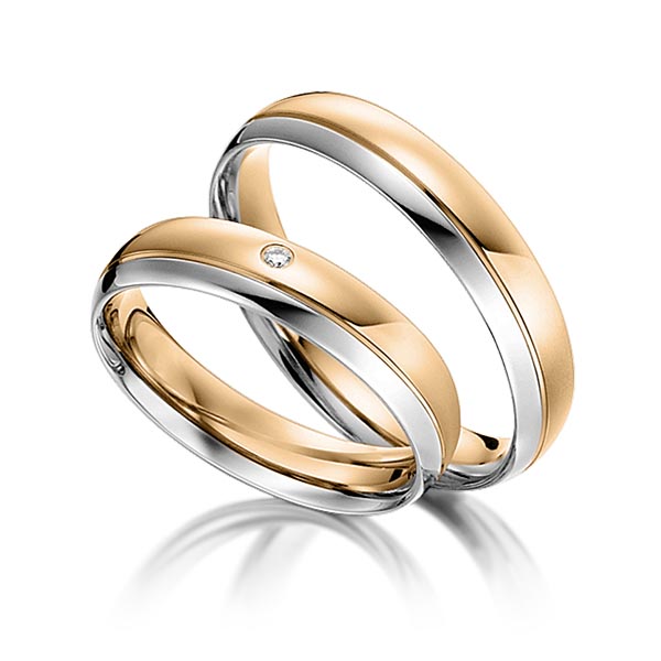 Trouwringen - Rosé goud/Platina - S-1103-10