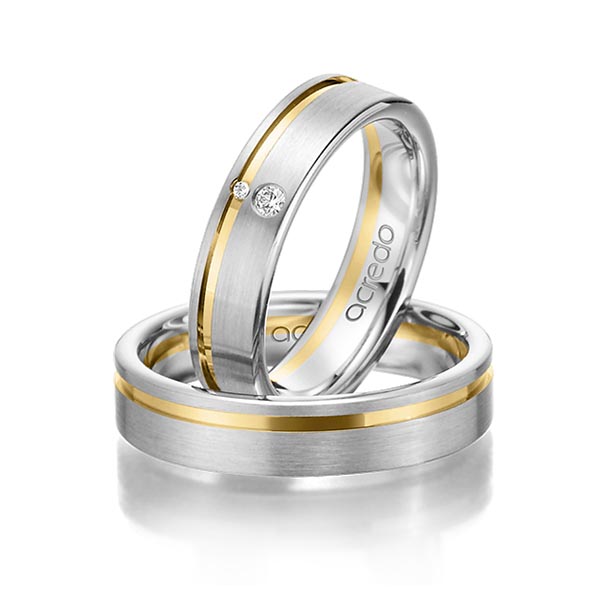 Trouwringen - Geel goud/Platina - A-3013-19