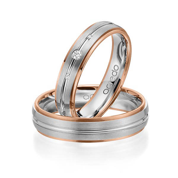 Trouwringen - Platina/Rood goud - A-3015-12