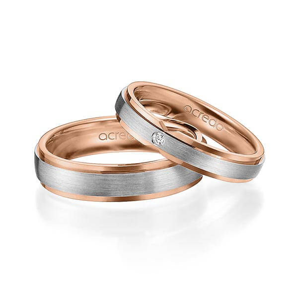 Trouwringen - Platina/Rood goud - A-1063-12