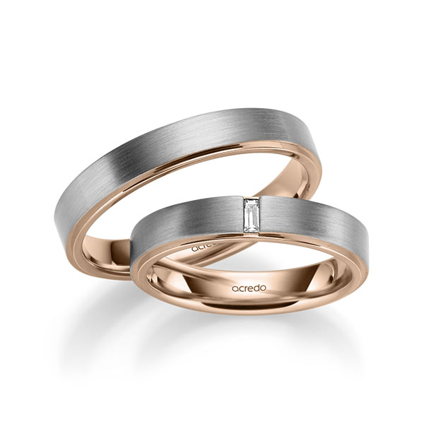 Trouwringen - Platina/Rood goud - A-1054-6