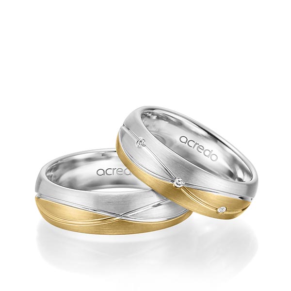 Trouwringen - Geel goud/Wit goud - A-6024-5