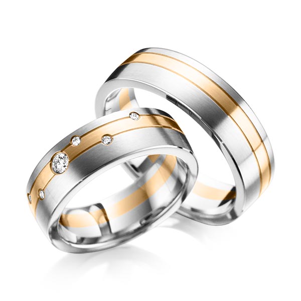 Trouwringen - Rosé goud/Wit goud - A-6021-1