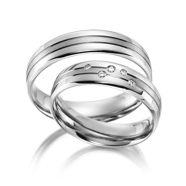 Trouwringen - Wit goud - S-1160-4