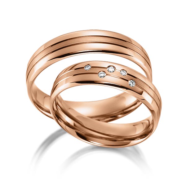 Trouwringen - Rood goud - S-1160-6