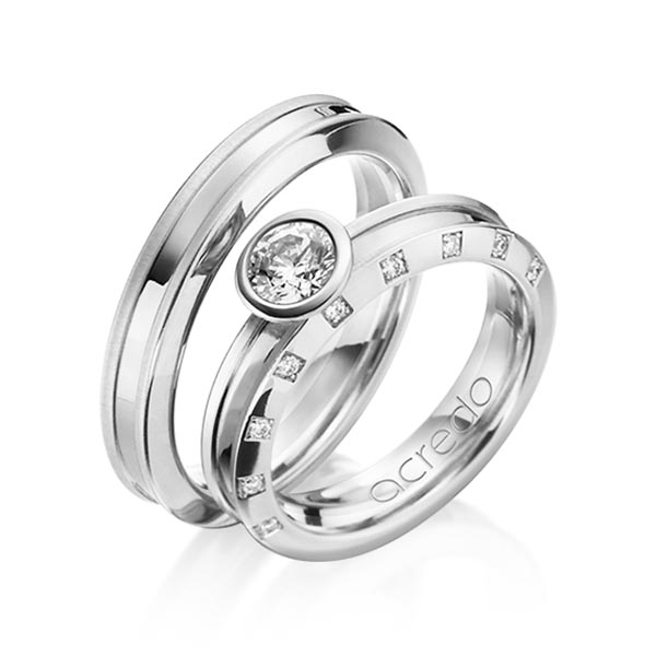 Trouwringen - Wit goud - A-1200-4