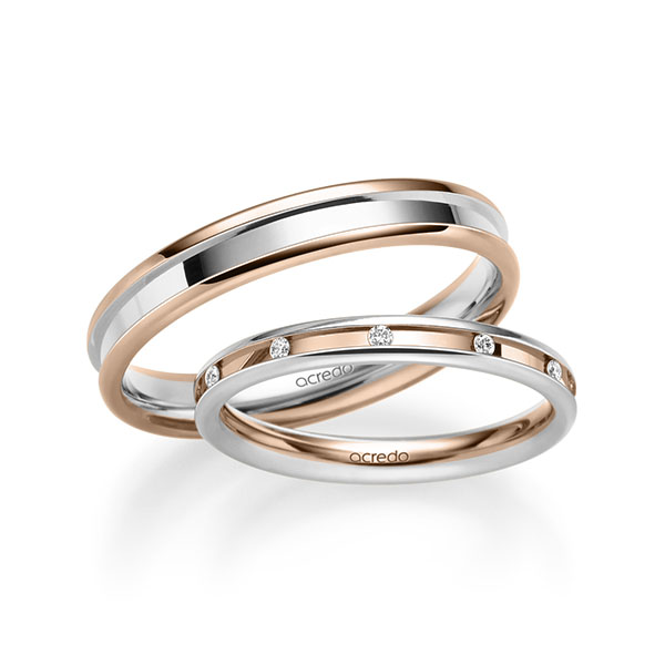 Trouwringen - Wit goud/Rood goud - A-2227-7
