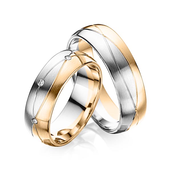 Trouwringen - Rosé goud/Wit goud - A-6024-8