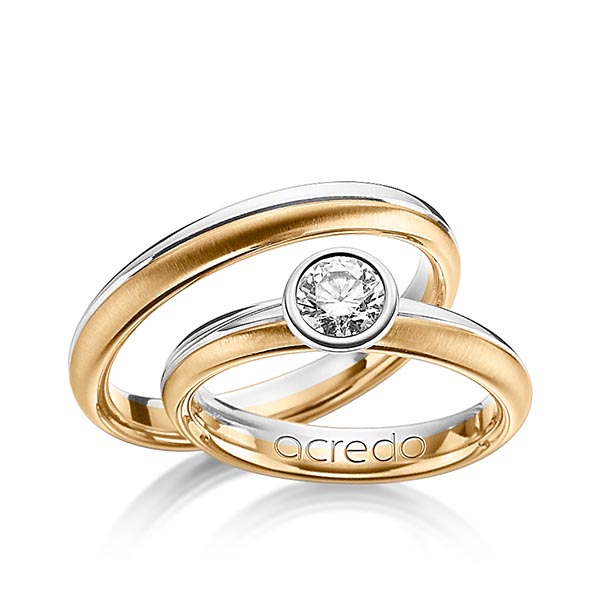 Trouwringen - Rosé goud/Wit goud - A-1206-2