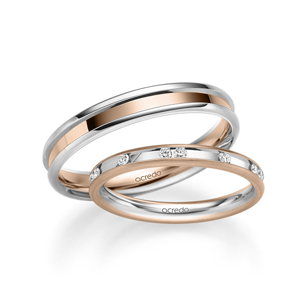 Trouwringen - Wit goud/Rood goud - A-2224-5