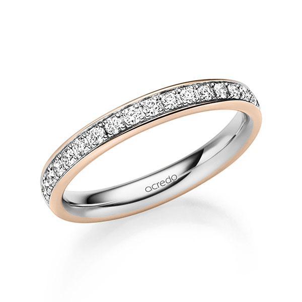 Trouwringen - Platina/Rood goud - S-1327-1