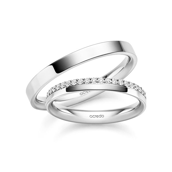 Trouwringen - Wit goud - S-1447-1