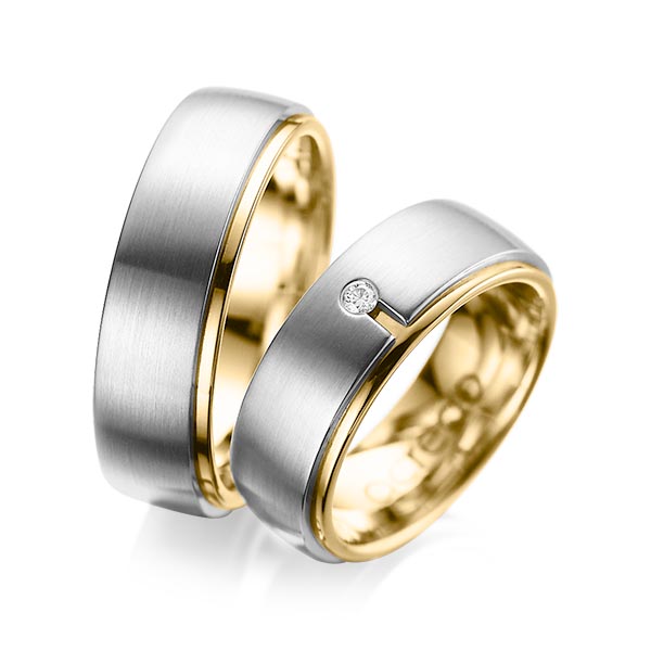Trouwringen - Geel goud/Platina - A-1090-1