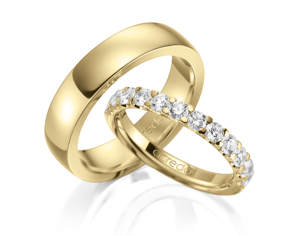 Gouden ringen met diamant en zonder